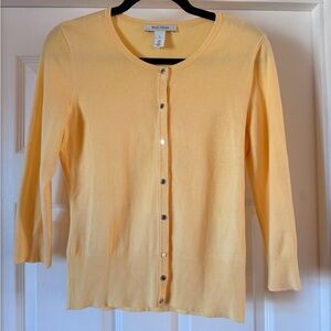 White House Black Market Button Up Cardigan 3/4 Sleeves - Butter Yellow - Size S